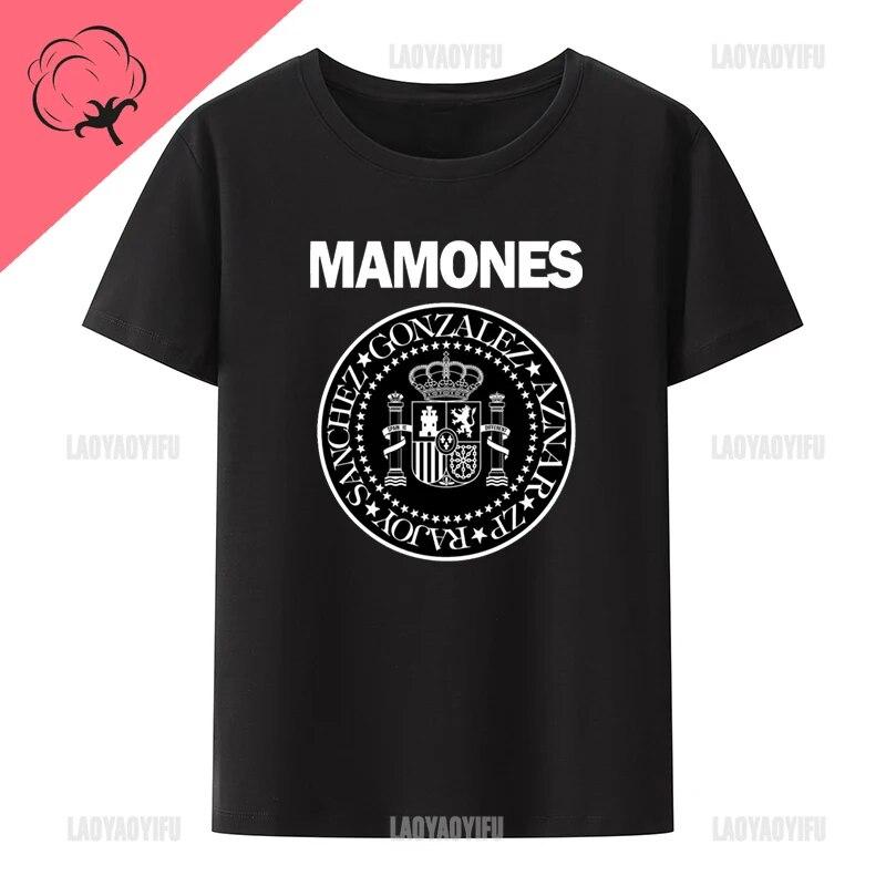 Топы с принтом Mamones, крутые футболки унисекс с рисунком для одежды унисекс, уличная мода с круглым вырезом для отдыха, женская одежда с юмором, хлопковая футболка