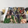 Natsu Erza Gray Lucy Happy Blankets Fairy Tail Anime Fuzzy Throw Blanket Summer Autumn Winter Decoration Soft warm Sheers