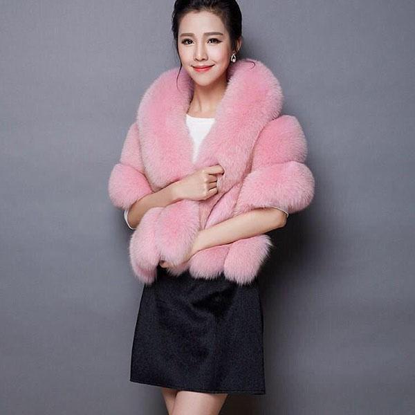 Осенне-зимнее пальто-шаль из искусственного меха, женские свадебные накидки Cheongsam с облегающими теплыми шалями и накидками из искусственного лисьего меха
