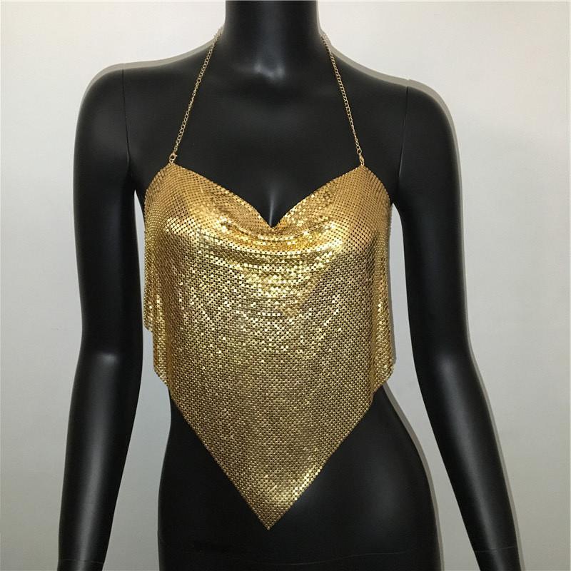 Metallic Leopard Print Crop Top With Sequins For Streetwear Women Fall Edition