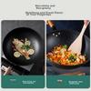 Maxcook Non-Stick Wok with Iron Handle And Lid, Wooden Spatula, 32cm Non-Coated Surface, Compatible with Gas And Induction Stoves MCC606
