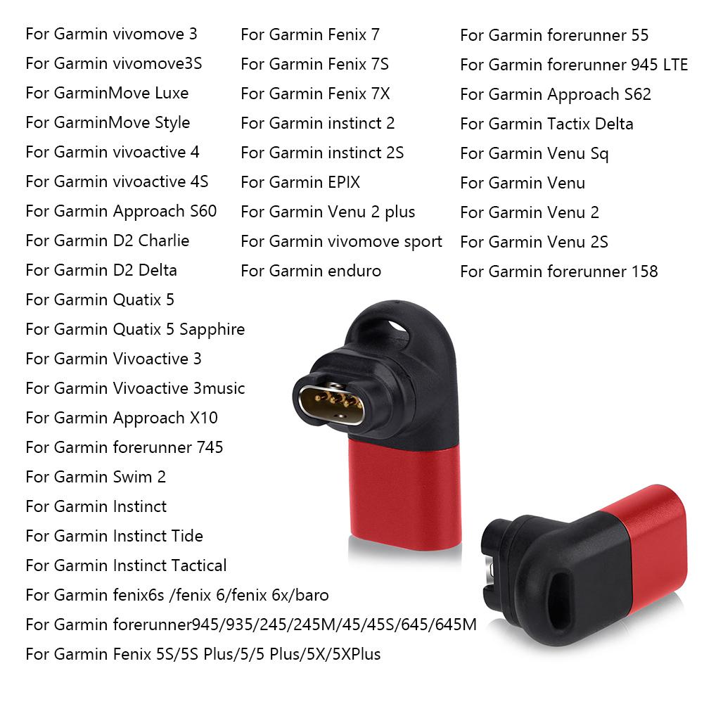 Зарядный кабель для Garmin Fenix 7 7S 7X 6 6S 6X 5 5X Plus Vivoactive 3 4s Venu 2 2S USB/Type C Зарядная док-станция для часов Пылезащитная заглушка