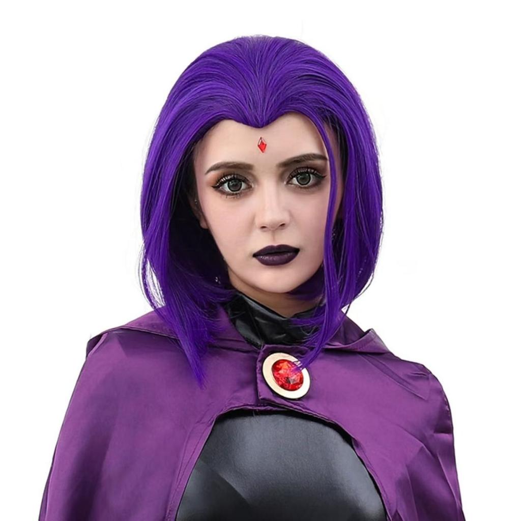 Костюм для косплея Raven из Teen Titans, женский костюм, боевое тело Magic Girl, комплект с фиолетовым плащом с капюшоном