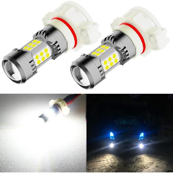 PHINLION 5202 PS24W Golden Yellow LED Fog Light Bulbs, 3200 Lumens Super Bright 5201 12085 PS19W 3030 30-SMD DRL Replacement Lamps for Cars, Trucks,