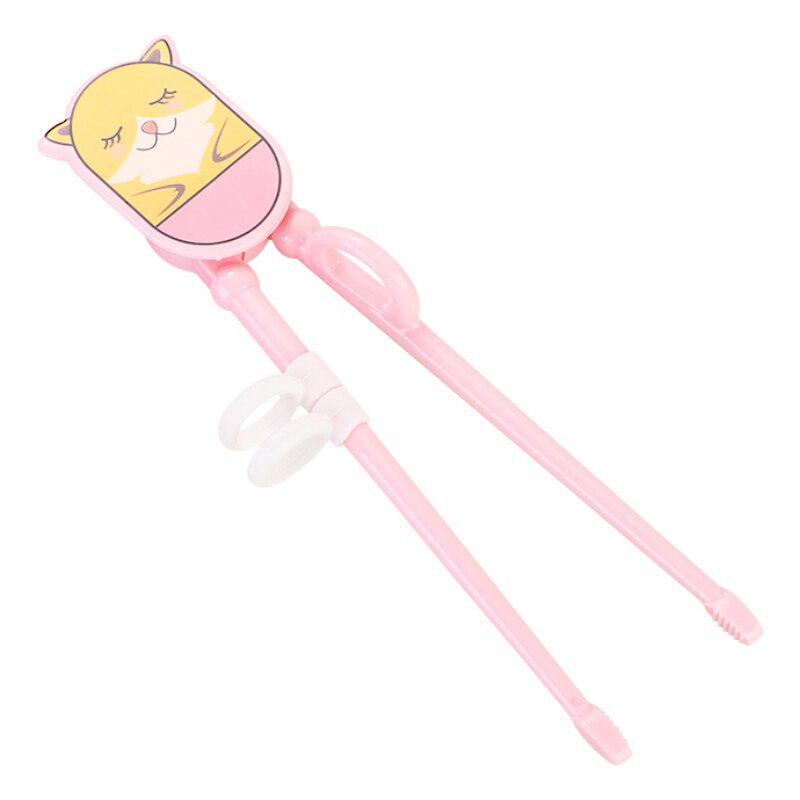 Мультяшные пластиковые простые в использовании тренировочные палочки для еды с силиконовым кольцом на палец для малышей, детей, взрослых и начинающих