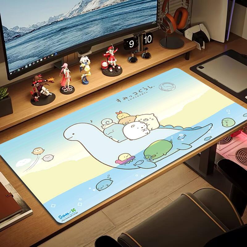Sumikko Anime Color Mouse Pad Large Gaming Table Cushion Non-slip Laptop Tablet Big Mousepad XXL Mat Mini PC Playmat With Lock edge
