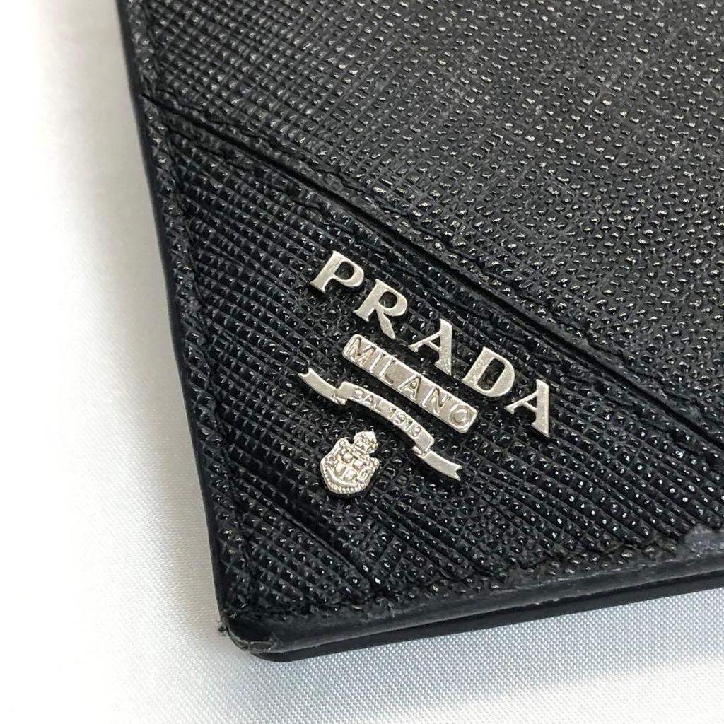 Used PRADA long wallet, leather, black, with box