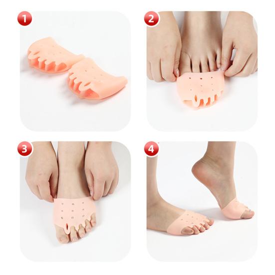4 пары силиконовых распорок для пальцев ног при подошвенном фасциите, косточках плюсневых костях, терапевтических растяжителях для комфортной поддержки