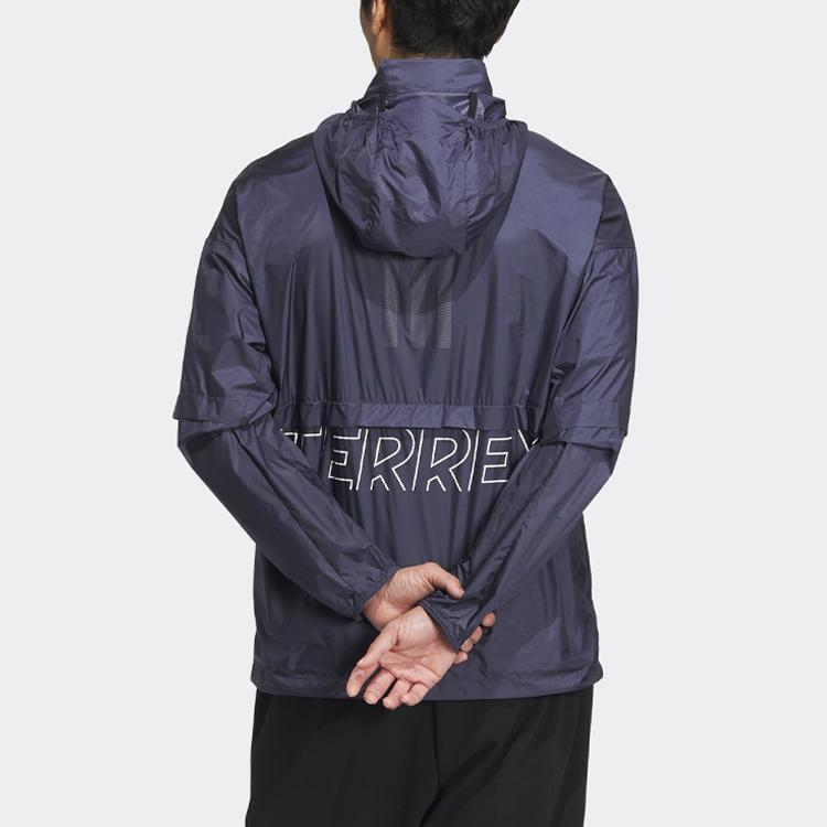 adidas Куртки Мужские Темно-синие Съемный капюшон Умеренные Другое HY4702