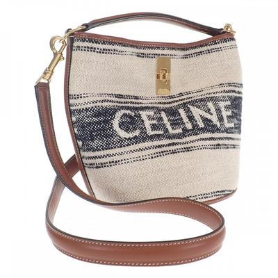 CELINE 197572ERF.01WB Сумка через плечо белая канва/кожа Женская