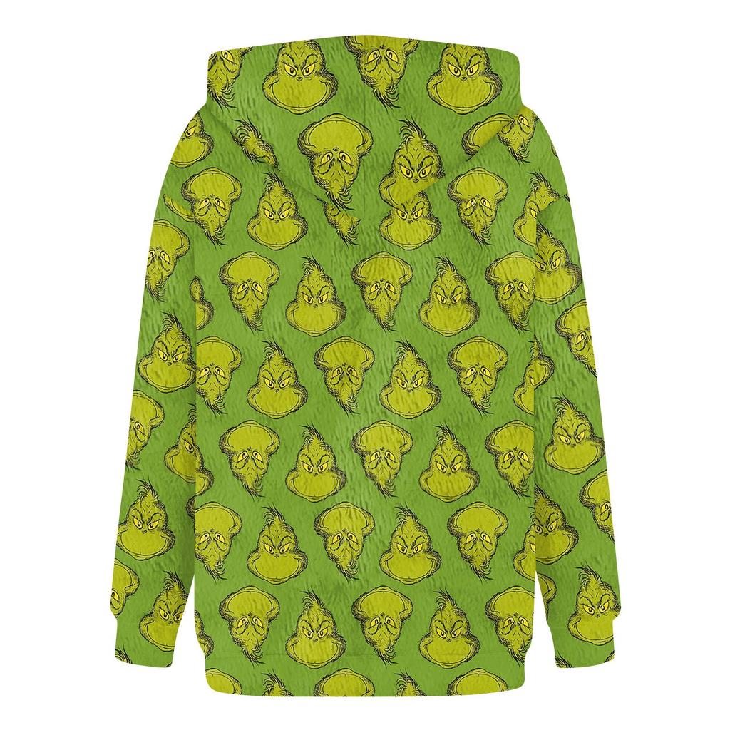 Женская фланелевая толстовка с капюшоном и длинными рукавами с рождественским принтом