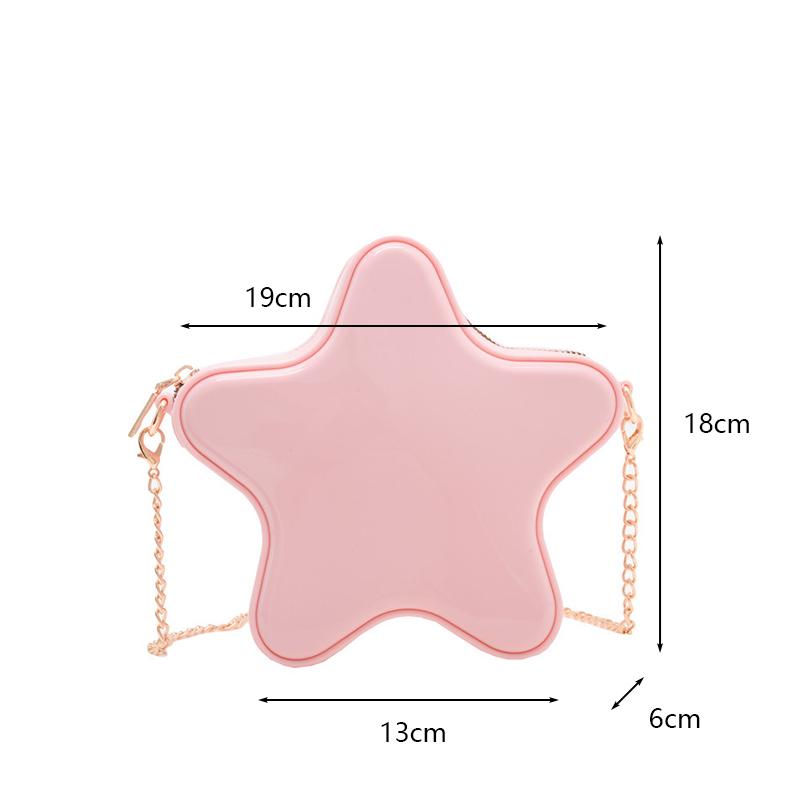 Yogodlns Милая женская мини-сумка через плечо ярких цветов в форме звезды, летняя забавная сумка на цепочке для девочек, детский гель-клатч, сумка