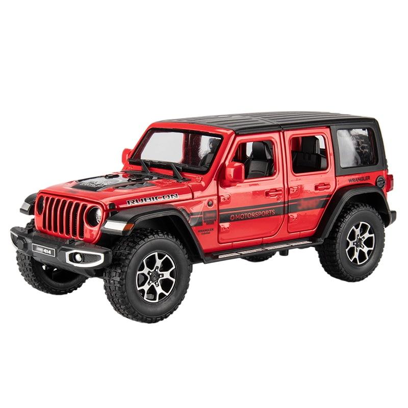 1/22 Джипы Wrangler Rubicon Модель из сплава Игрушка Литые из металла Оттягивающиеся Звук и свет Игрушечные машинки для детей Транспортное средство