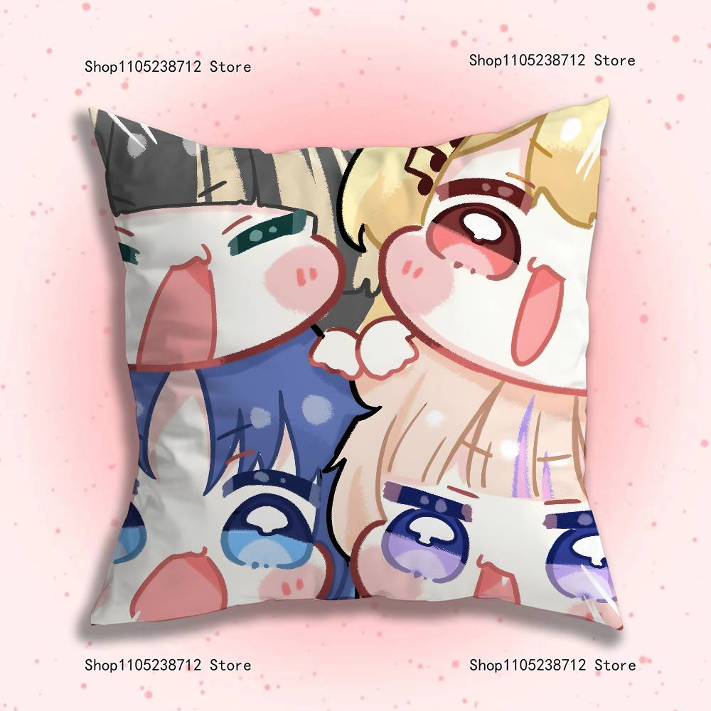 Cute Game TTrickcal Anime Pillow Case Antidustmite Pillowcase Invisible zipper silky short plush Sofa cushion cover