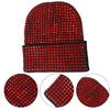 Yousheng Unisex Winter Hat Folded Brim Bonnet Solid Color Rhinestone Elastic Keep Warm Cap Adult Cold Weather Headwear for Outdoor And Daily