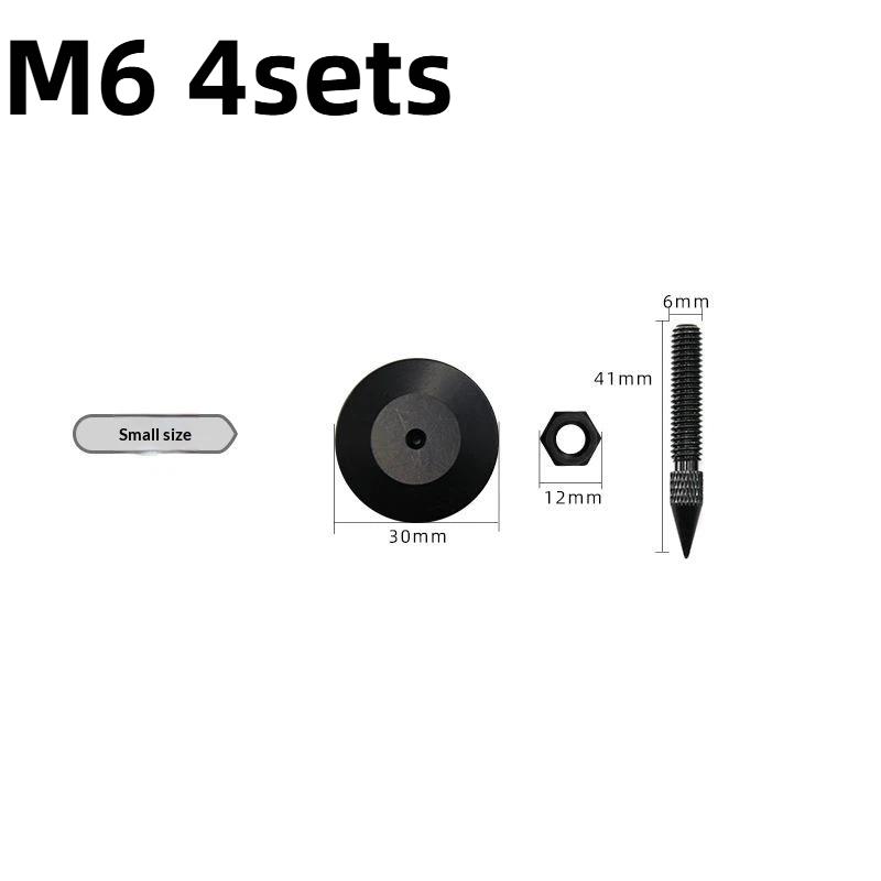 4 комплекта M6 M8 M10 Шипованные Ножки Конусная Подставка Основание Коврик Изоляционная Подушка для Динамиков Ножки Пол ПК ТВ Монитор Сабвуфер CD Усилитель Ударопрочный