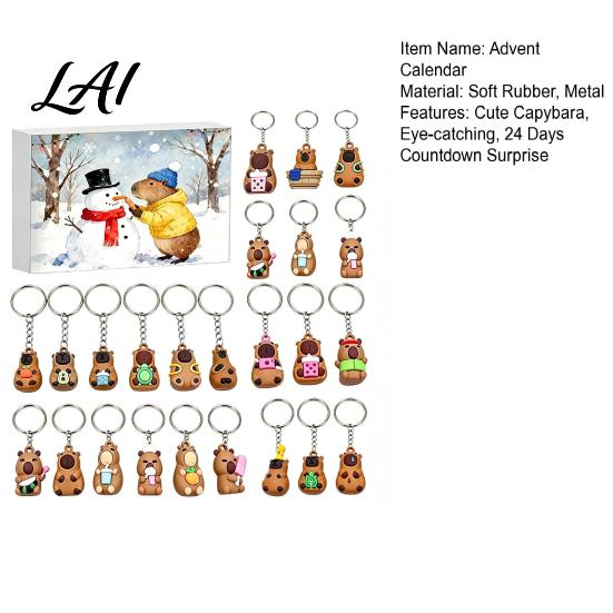 Christmas Countdown Calendar 2026 Advent Calendar 24 Days Cute Animal Keychains Fun Holiday Surprises Mini 3D Collectible Figures Gift for