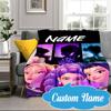Custom Name KPop Pink Fashion Blanket bed sofa Blanket Flannel Blanket for Camping, Hiking, Picnic Essentials,gift for Fan family
