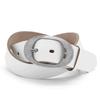 Ремень из гладкой кожи шириной 40 мм с узкой овальной пряжкой [Tochigi Leather] RC-069L (WHITE)