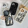 N72 Black Gold Snake Art Soft Wavy Phone Cases for Samsung A54 A34 A13 A14 S23 S24 Ultra Xiaomi Redmi Note 13 Realme Infinix Protective Bumper Cover