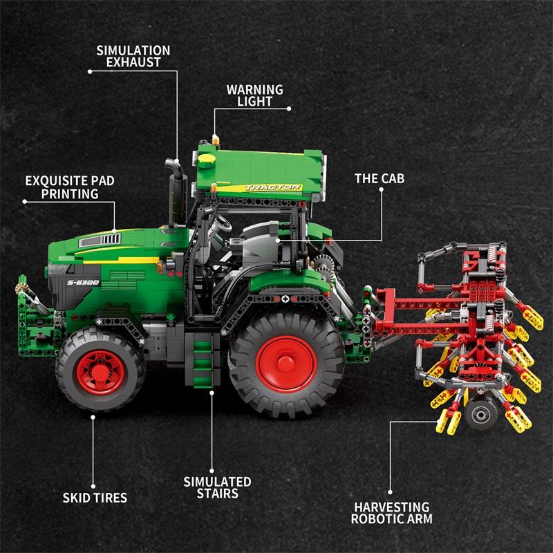 1664PCS Agricultural Tractor Building Blocks Rc APP Remote Control Engineering Car Model Bricks DIY Toys Gifts For Boys Kids