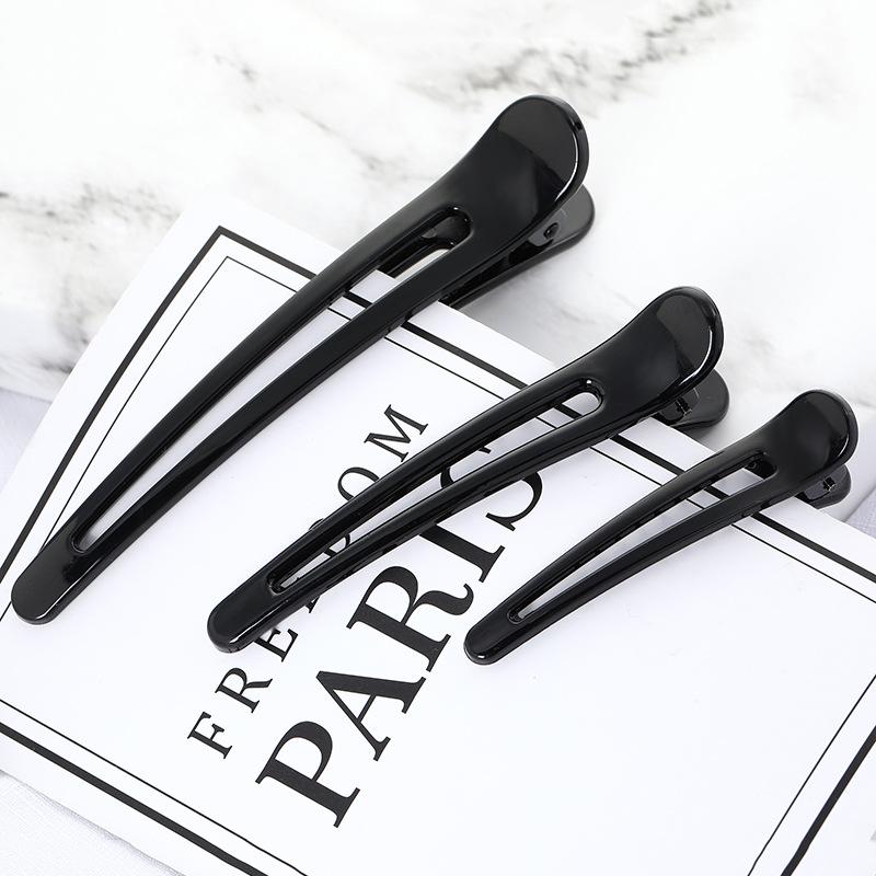 Black Simple And Versatile Large, Medium And Small Pointed Mouth Clip, Creative Disc Hair And Hairdressing Partition Positioning Clip