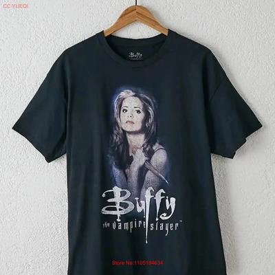 90s Black Buffy The Vampire Slayer T Shirt Basic Graphic Tee NH5361 Vintage Washed Fashion Top For Everyday Wear Comfortable