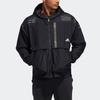 Adidas Спортивная куртка с капюшоном с логотипом, мужская верхняя одежда, черная HE9904