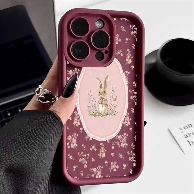 Милый чехол для телефона с цветами и кроликом для Samsung Galaxy S26 S25 S24 S23 S22 S21 Ultra Plus FE A15 A16 A35 A54 A55 A56 5G Силиконовый чехол