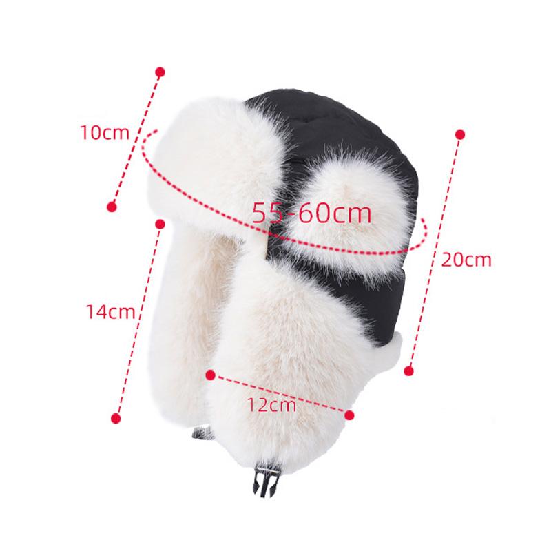 Plush Bomber Thickened Hats Winter For Women Men Waterproof Fur Cap Windproof Ear Protection Cap Outdoor Warm Earflap Skiing Hat
