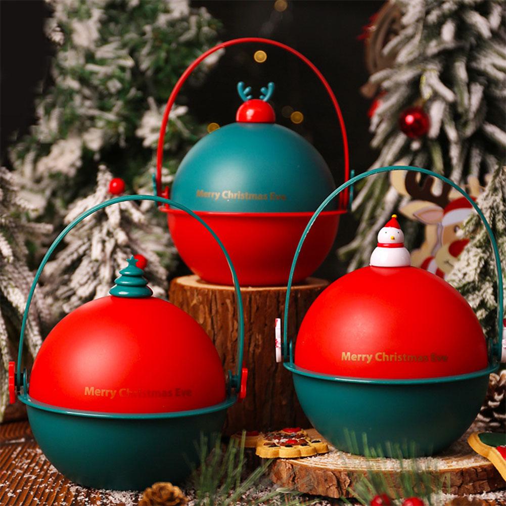 Рождественский контейнер для конфет с ручкой, многоцелевые подарочные коробки для подарков на праздники, рождественские и зимние товары для вечеринок