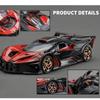 1/32 Bugatti Bolide Alloy Sport Car Model Toys Simulation Diecasts Metal Vehicle with Sound Light Pull Back Decoration Boy Gifts