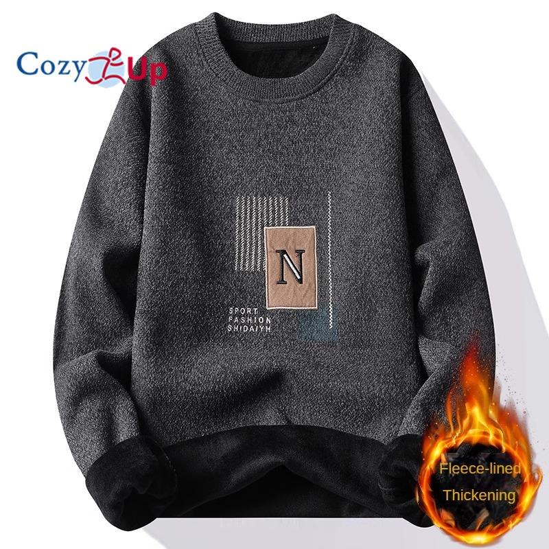 Утепленный мужской плюшевый свитер Cozy Up с принтом