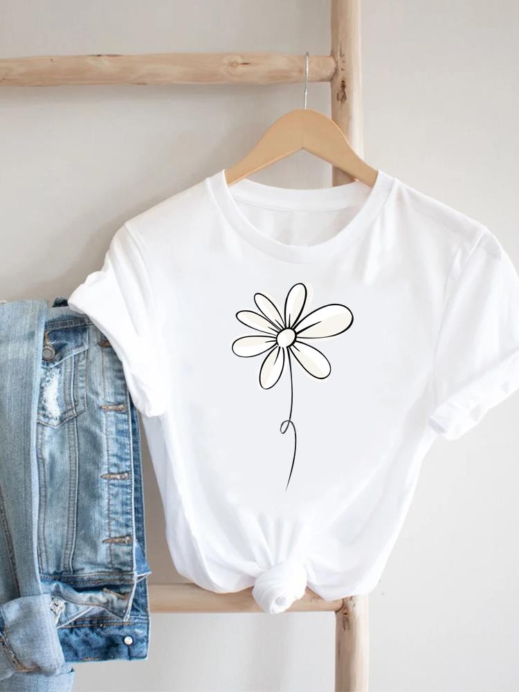 (Asian Size) Tee Top Women Love Letter Style Cute Clothing T Shirt Woman Print Fashion Female Short Sleeve Graphic T-shirts