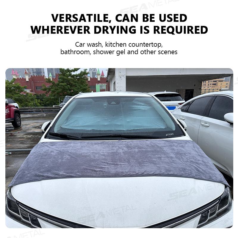 SEAMETAL Microfiber Car Wash Towel 160x60cm Large Size Cleaning Towel High Water Absorption Thickened Soft Washing Drying Cloth