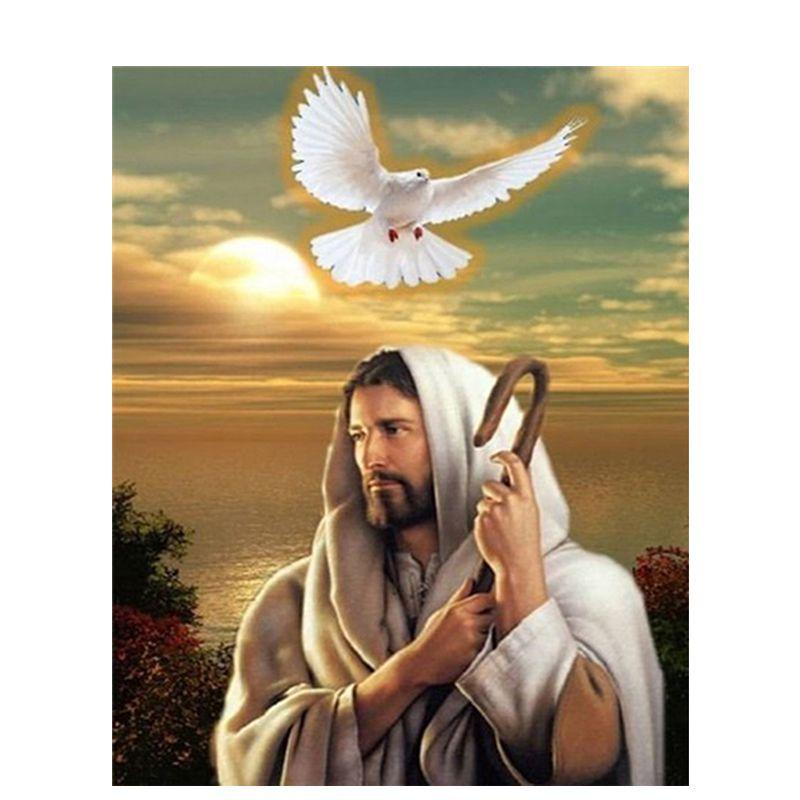 5D Diy Алмазная вышивка Иисус Rhinestone Kit Алмазная картина Религиозные фигурки Мозаика Подарок ручной работы 40*50 см