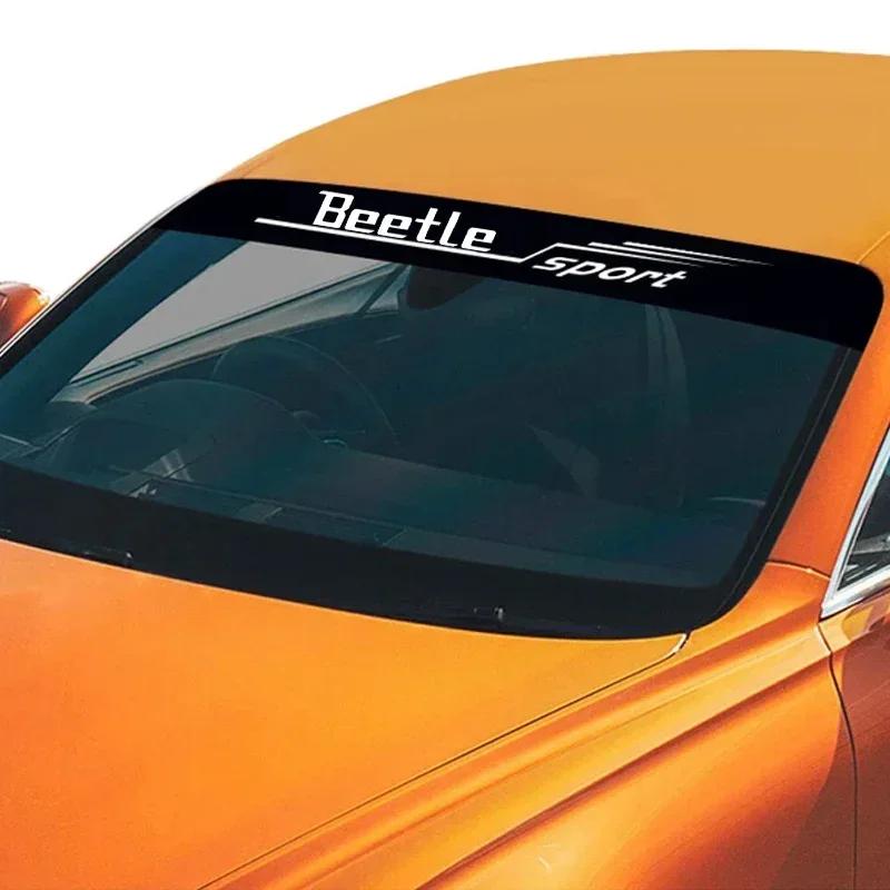 HAT1 Car Exterior Front Window Sticker Windshield Sport Decals for Volkswagen VW Beetle Logo Vinyl Film Waterproof Decor Accessories