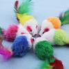 Cat Toy Plush Little Mouse Cat Self-satisfied and Resistant To Scratching and Biting Simulated Mouse Colorful Feathers