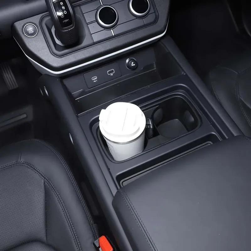 Для Land Rover Defender 90 110 130 -2024 TPE Черный Защитная накладка на центральный подстаканник автомобиля Аксессуары для интерьера автомобиля