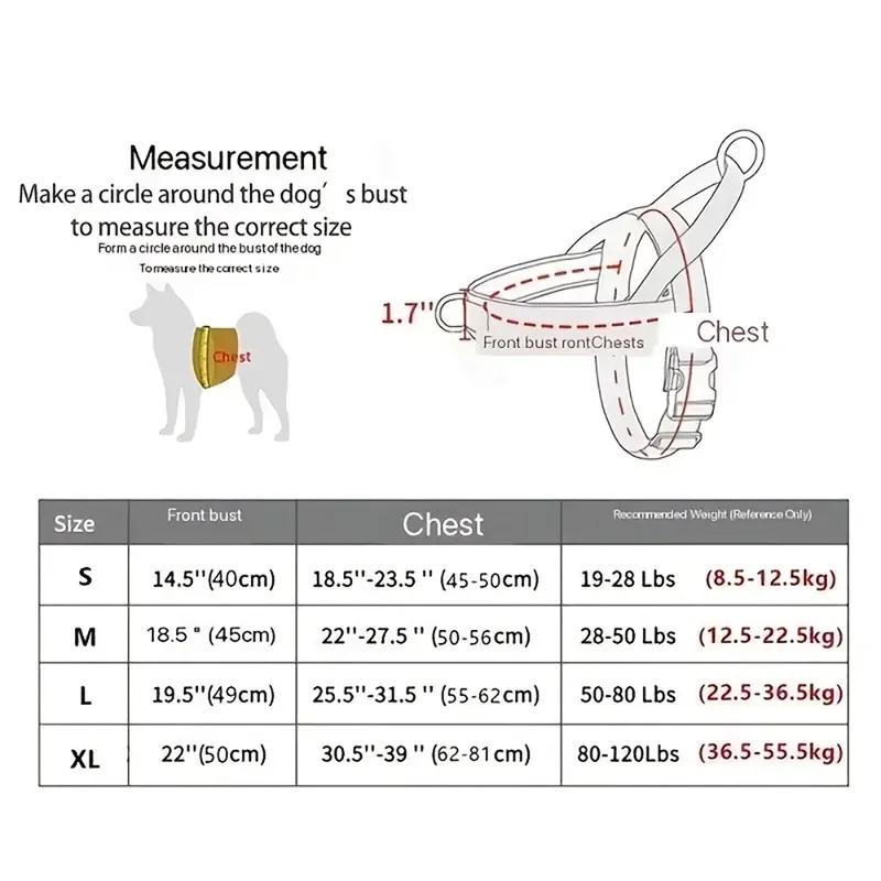 Heavy Duty 1000D Nylon No Pull Dog Harness for Large Dogs Adjustable Outdoor Training Vest with Handle