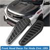 Накладка на капот LVTFCO для Honda Civic 10-го поколения 2016-2019, декоративная накладка на воздухозаборник, автомобильный аксессуар. (цвет : Ярко черный)