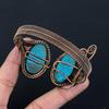 Charming Turquoise Gemstone Pure Copper Wire Wrapped Handmade Cuff/ Bangle Jewelry Adjustable