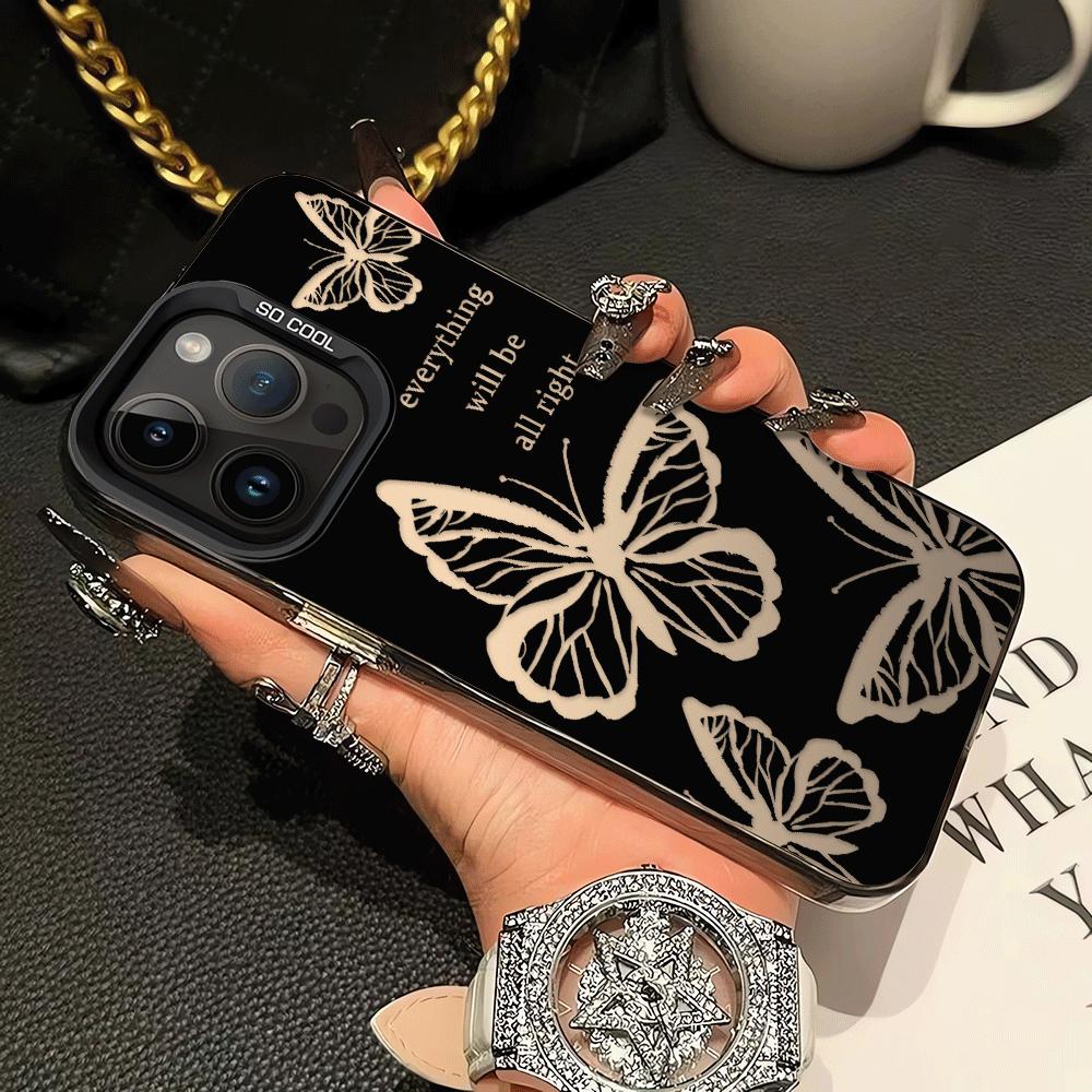 Creative Elegant Butterfly Phone Cover Case for iPhone 17 Pro Max 16 14 Plus 12 Pro 17e 15 13 Air 11