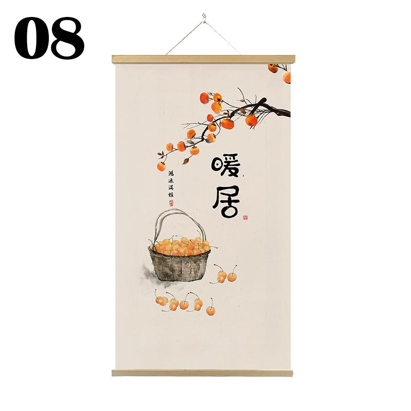 Японские постеры и принты на холсте укиё-э, украшение для дома, настенная живопись, картина с подвесным свитком из цельного дерева