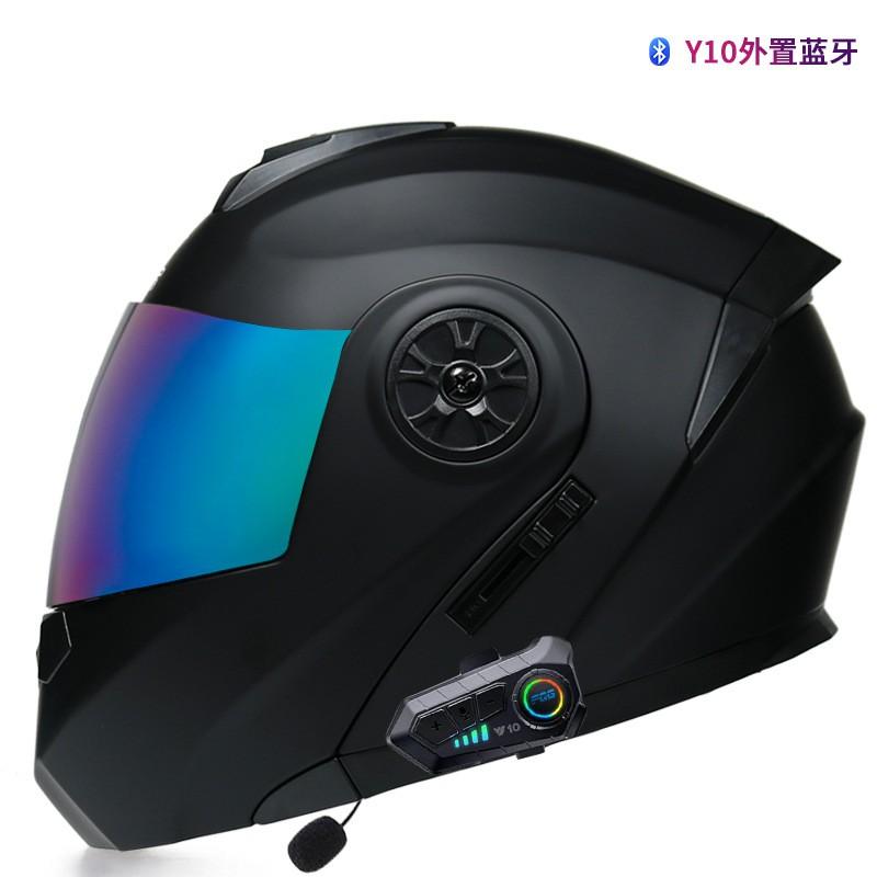 Full Face Motorcycle Helmet With Dual Visors Bluetooth Module Electric Scooter Riders Unisex Adult ABS Winter Use