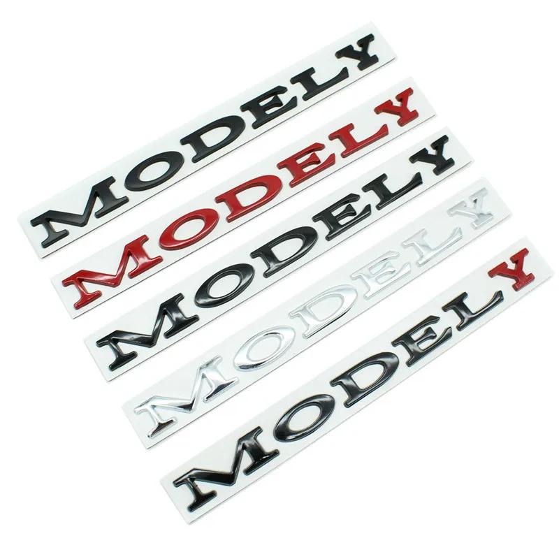 ICTB3 Model Y Logo Sticker for Tesla ModelY Creative Letter Stickers Tail Trunk 3D Zinc Alloy Emblem Badge Styling Car Modification