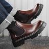 Мужские новые повседневные трендовые осенне-зимние ботинки Мартин на толстой подошве с увеличением роста, бархатные, больших размеров, рабочие ботинки 2113-J