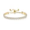 Adjustable 4MM Round Rainbow Zircon Tennis Bracelets for Women Men Fashion Silver Color Crystal Chain on Hand Trend Jewelry H133