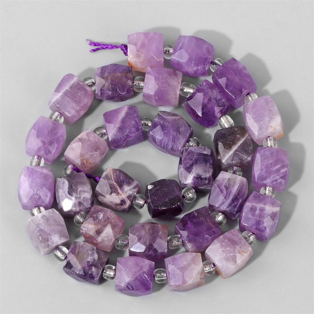 Микс натуральных ограненных бусин из драгоценных камней|Аметист+Цитрин+Пренит+Розовый Кварц|Стеклянные бусины для изготовления ювелирных изделий|Материалы для рукоделия