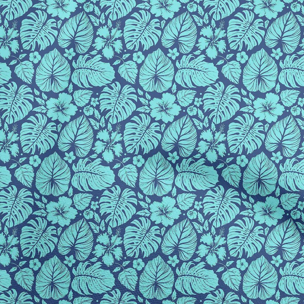 oneOone Cotton Flex Green Fabric Leaves Dress Material Fabric Print Fabric By The Yard 40 Inch